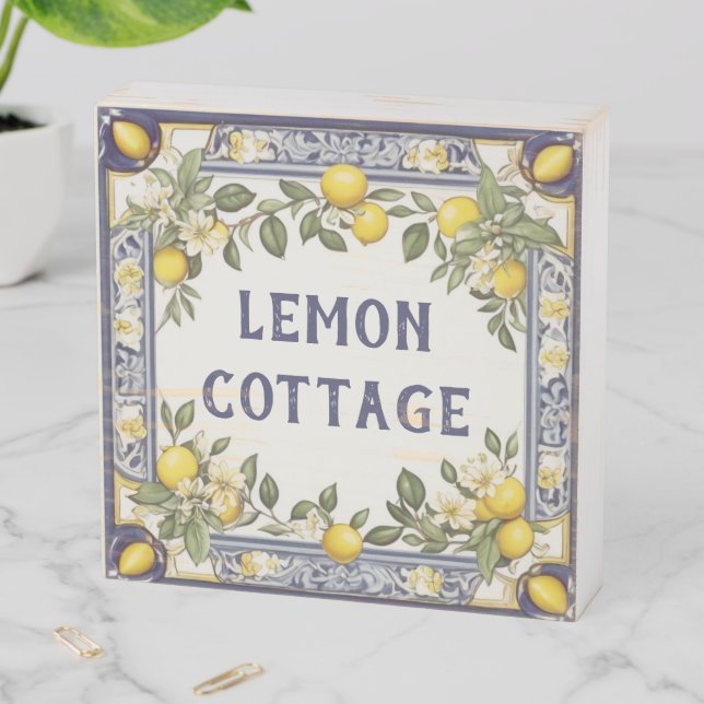 Vintage Lemons Custom House Name Plate Plaque Sign (In Situ Horizontal)