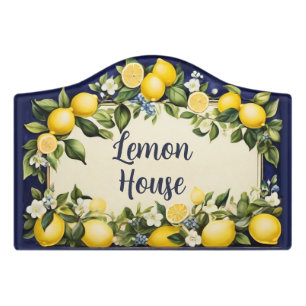 Vintage Lemons Custom House Name Plate Plaque Sign