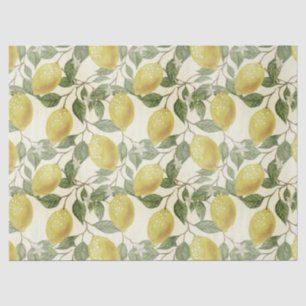 Vintage Lemons Leaves Botanical Tissue Paper