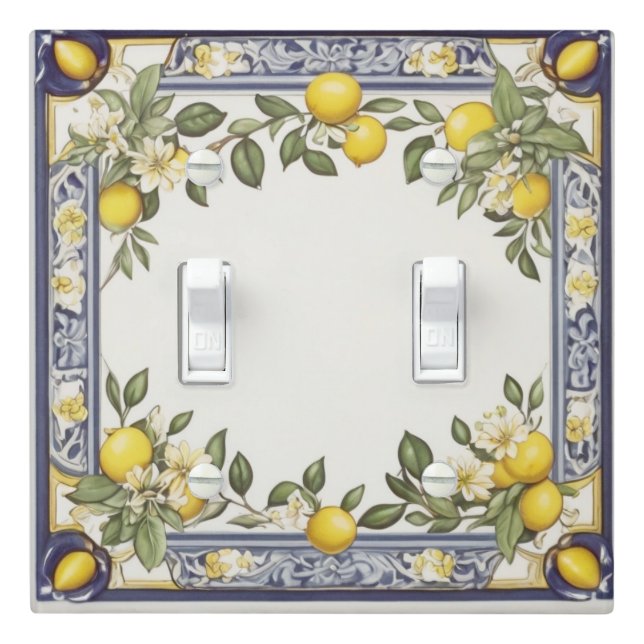 Vintage Lemons Rustic Farmhouse Lemon Kitchen Light Switch Cover (In Situ)