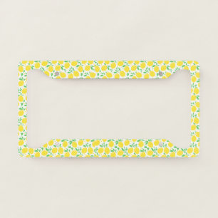 Vintage Lemons Theme Design License Plate Frame