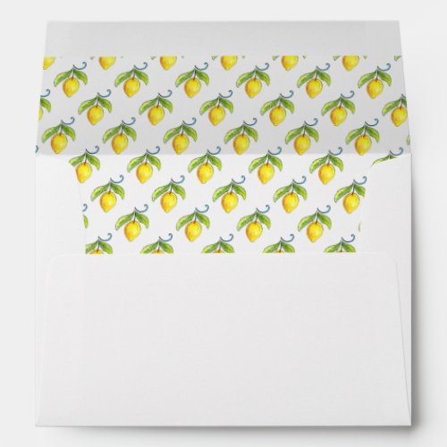 Vintage Lemons Wedding matching Envelope