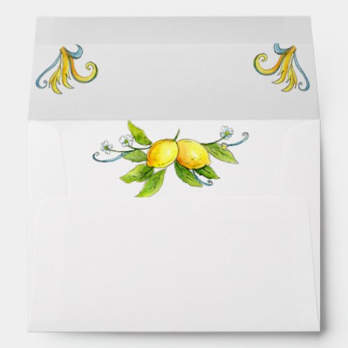 Vintage Lemons Wedding matching Envelope