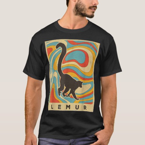 Vintage Lemur Lover Animal Retro Style T_Shirt