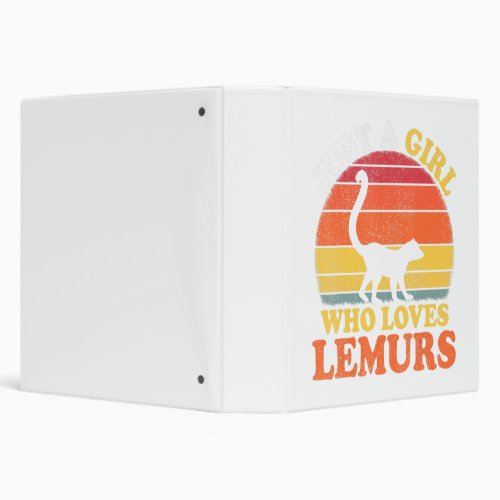 Vintage Lemur Lover Just A Girl Who Loves Lemursp 3 Ring Binder