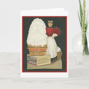 Vintage Lenox Soap Ad Woman Washing Card