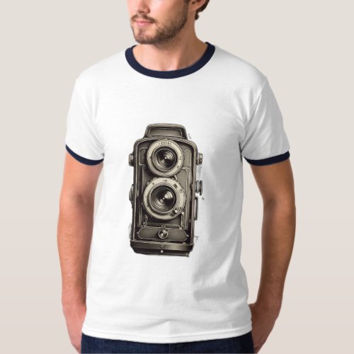 Vintage Lens Chronicles Iconic Camera Outline Tee