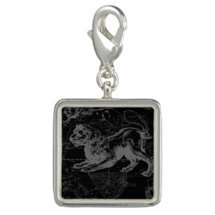 Vintage Leo Constellation MapHevelius 1690 Charm