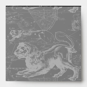 Vintage Leo Constellation MapHevelius 1690 Envelope