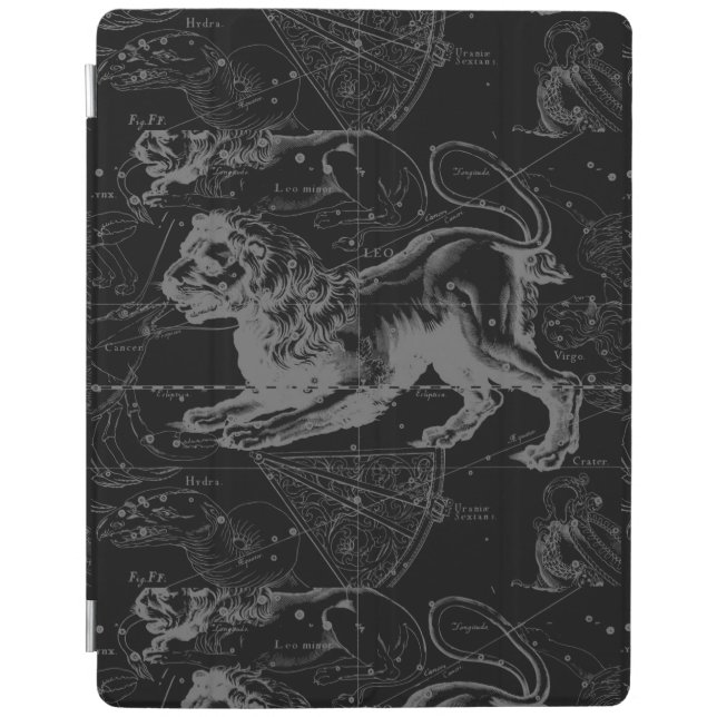 Vintage Leo Constellation MapHevelius 1690 iPad Smart Cover (Front)