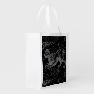 Vintage Leo Constellation MapHevelius 1690 Reusable Grocery Bag