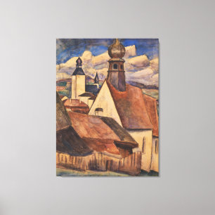 Vintage Leo Gestel Look at the Dacher von Regen Canvas Print