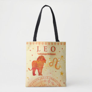 Vintage Leo Personalized Zodiac Tote Bag