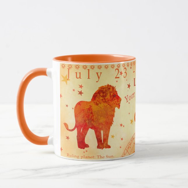 Vintage Leo Zodiac Traits Customized  Mug (Left)