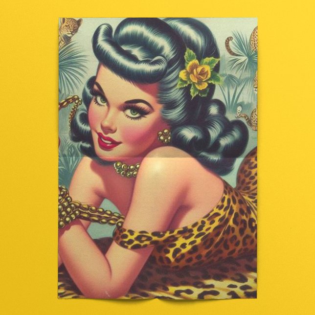Vintage Leopar Print Pin Up Tissue Paper (Creator Uploaded)