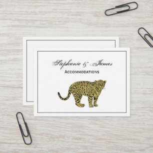 Vintage Leopard Cheetah Spotted Cat Drawing Business Card