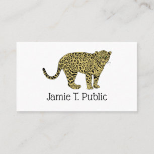 Vintage Leopard Cheetah Spotted Cat Drawing Business Card
