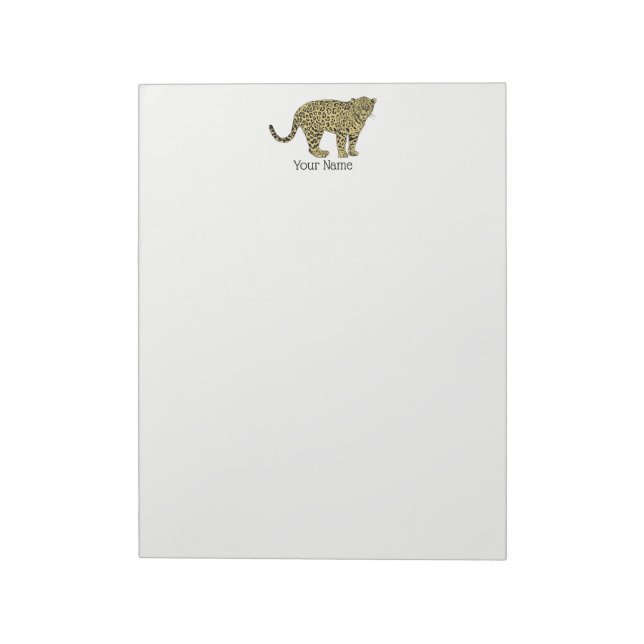 Vintage Leopard Cheetah Spotted Cat Drawing Notepad (Rotated)