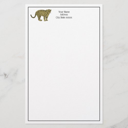 Vintage Leopard Cheetah Spotted Cat Drawing Stationery