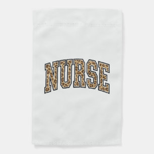 Vintage Leopard Nurse Varsity Shirt Design_1 Garden Flag