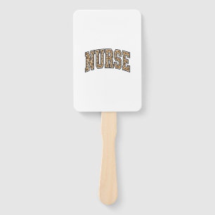 Vintage Leopard Nurse Varsity Shirt Design_1 Hand Fan