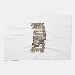 Vintage Leopard Nurse Varsity Shirt Design_1 Kitchen Towel