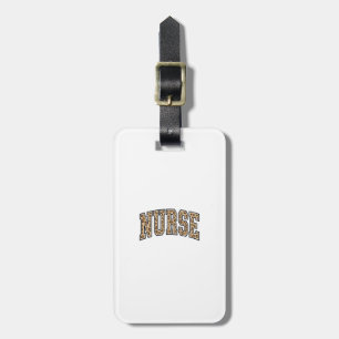 Vintage Leopard Nurse Varsity Shirt Design_1 Luggage Tag
