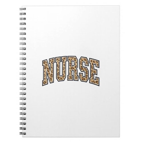 Vintage Leopard Nurse Varsity Shirt Design_1 Notebook