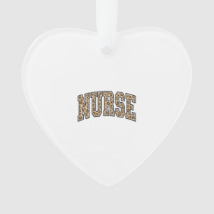 Vintage Leopard Nurse Varsity Shirt Design_1 Ornament