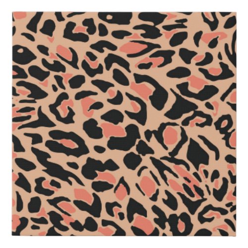 Vintage Leopard Pattern Design Faux Canvas Print