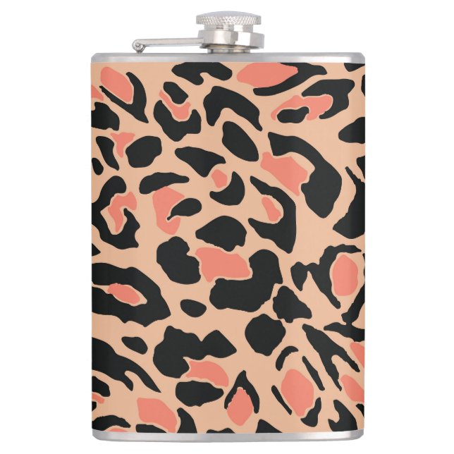 Vintage Leopard Pattern Design Flask (Front)