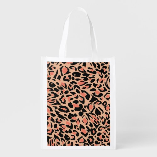 Vintage Leopard Pattern Design Grocery Bag