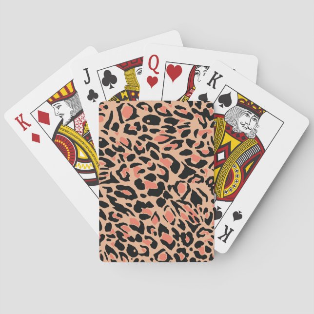 Vintage Leopard Pattern Design Poker Cards (Back)