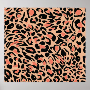 Vintage Leopard Pattern Design Poster