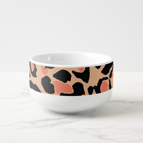 Vintage Leopard Pattern Design Soup Mug