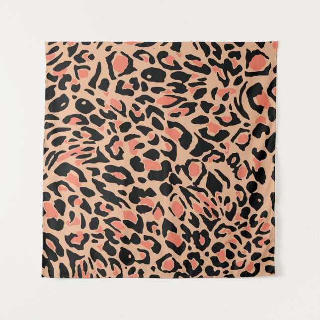 Vintage Leopard Pattern Design Tapestry (Front)