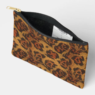 Vintage Leopard Print Accessory Pouch