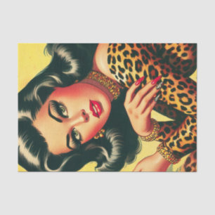 Vintage Leopard Print Girl Tissue Paper