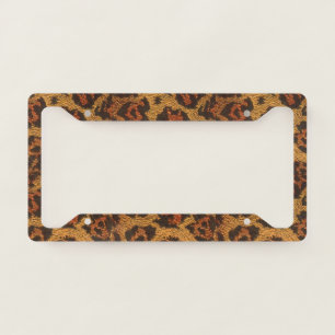 Vintage Leopard Print License Plate Frame