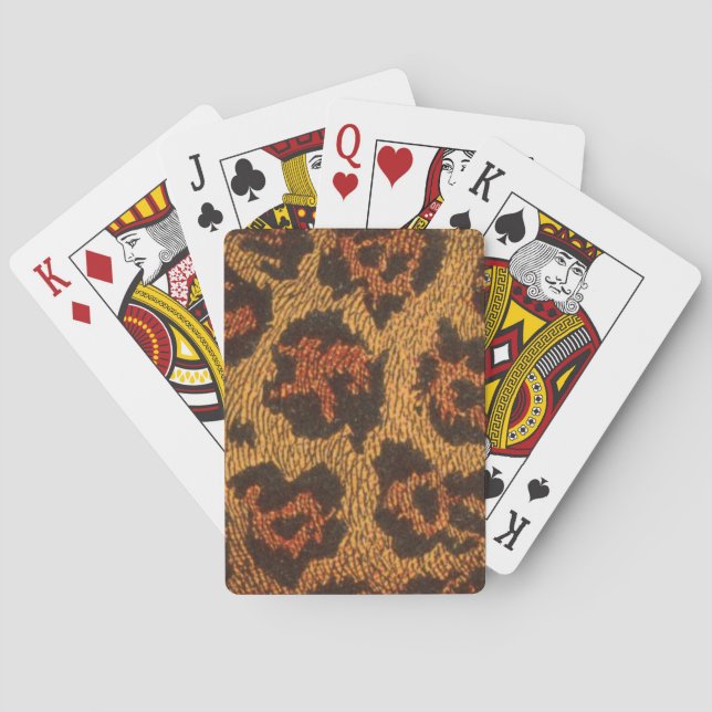 Vintage Leopard Print Poker Cards (Back)