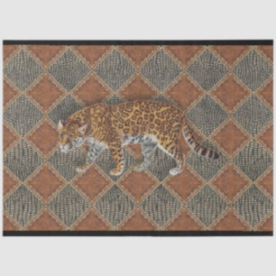 Vintage Leopard Print Rust Leather Snake Decoupage Tissue Paper
