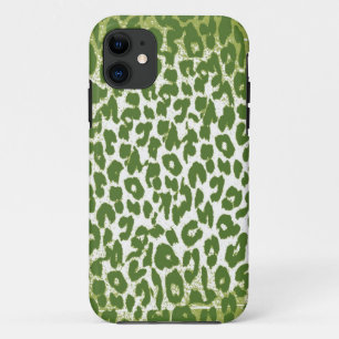 Vintage Leopard Print Skin Fur with Green iPhone 11 Case