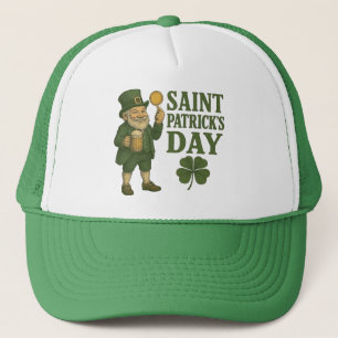Vintage, leprechaun Saint Patrick's Day Trucker Hat