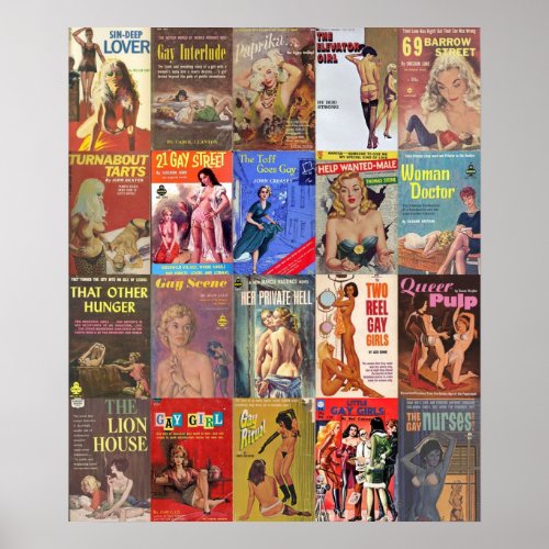 Vintage Lesbian Pulp Fiction Collage Version 2