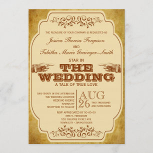 Vintage Lesbian Wedding Theatre Production Invitation