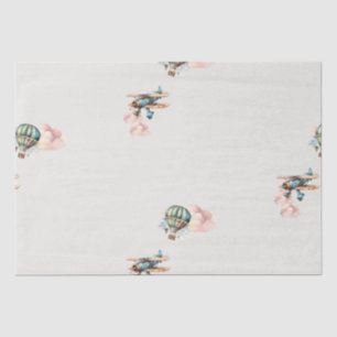 Vintage Let the Adventure Begin Baby Boy Shower Tissue Paper