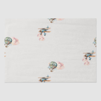 Vintage Let the Adventure Begin Baby Boy Shower Tissue Paper