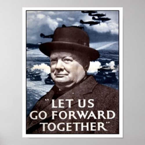 Vintage Let Us Go Forward Together Poster