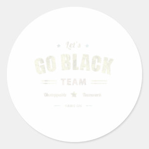 Vintage Lets Go Black Team Summer Camp Color Win W Classic Round Sticker