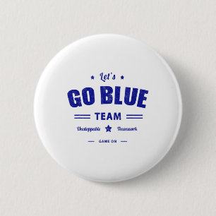 Vintage Lets Go Blue Competition War Game Team Sum Button